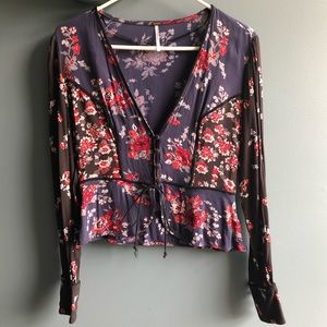 Free People floral print blouse